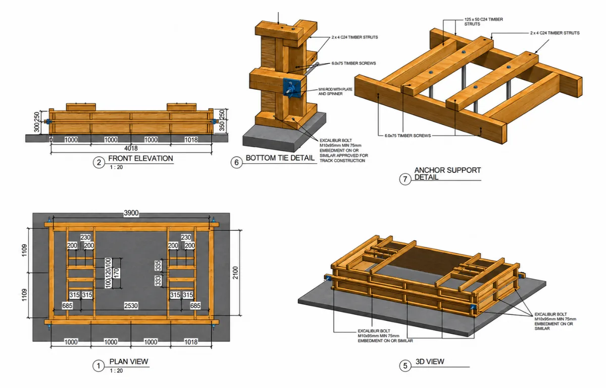 Formwork design for transformer plinth, Erskine Substation, Scotland