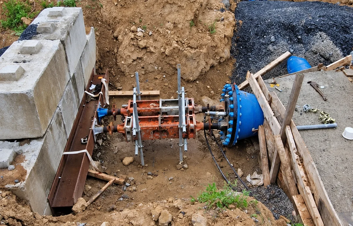 Pressure testing thrust block and propping design, Irish Water, Limerick